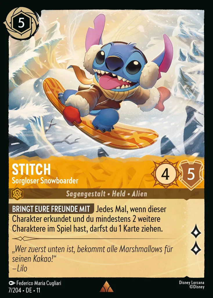 Stitch - Sorgloser Snowboarder